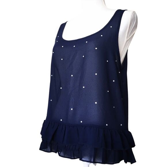 The Arte by Zenana sheer chiffon ruffled embellished tank small - Picture 2 of 8